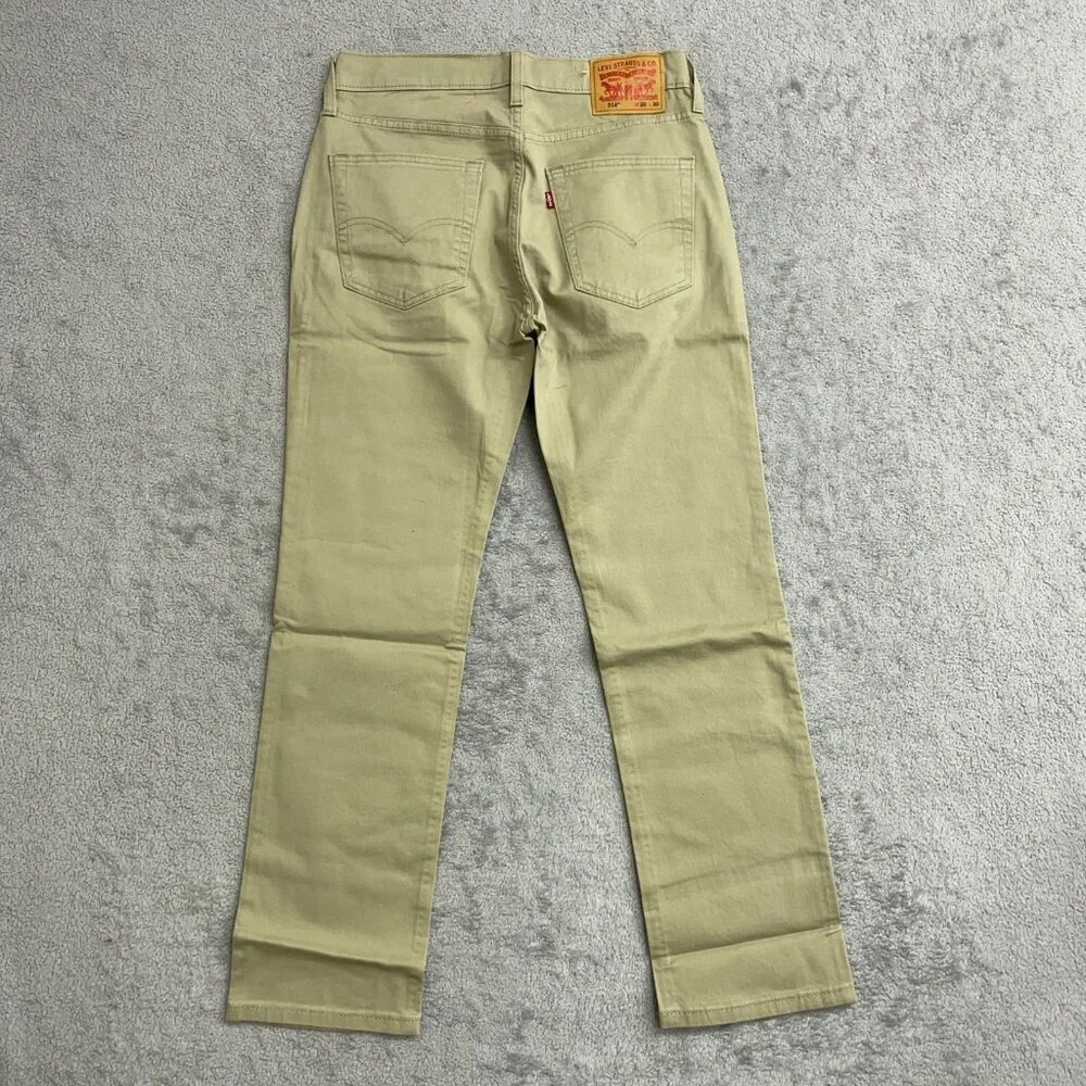 NEW Levis 514 Men's W30 L30 Straight Stretch Khaki Jeans Beige Cotton G1650